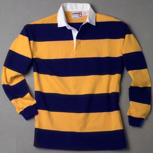 Gold Burgundy Rugby Shirt – number 8 rugby shirts