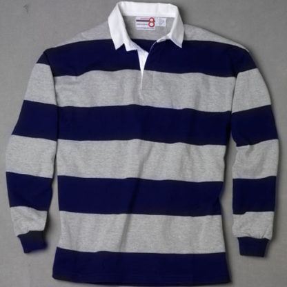 Gray Navy Rugby Shirt – number 8 rugby shirts