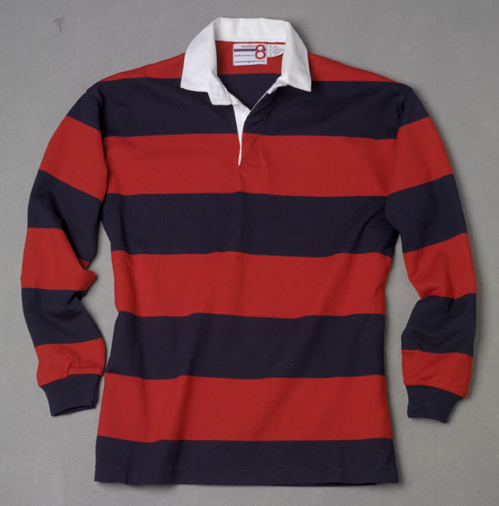 Red Navy Rugby Shirt – number 8 rugby shirts