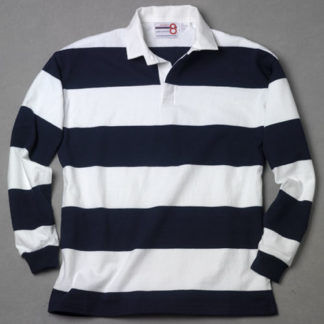 White Navy Rugby Shirt – number 8 rugby shirts